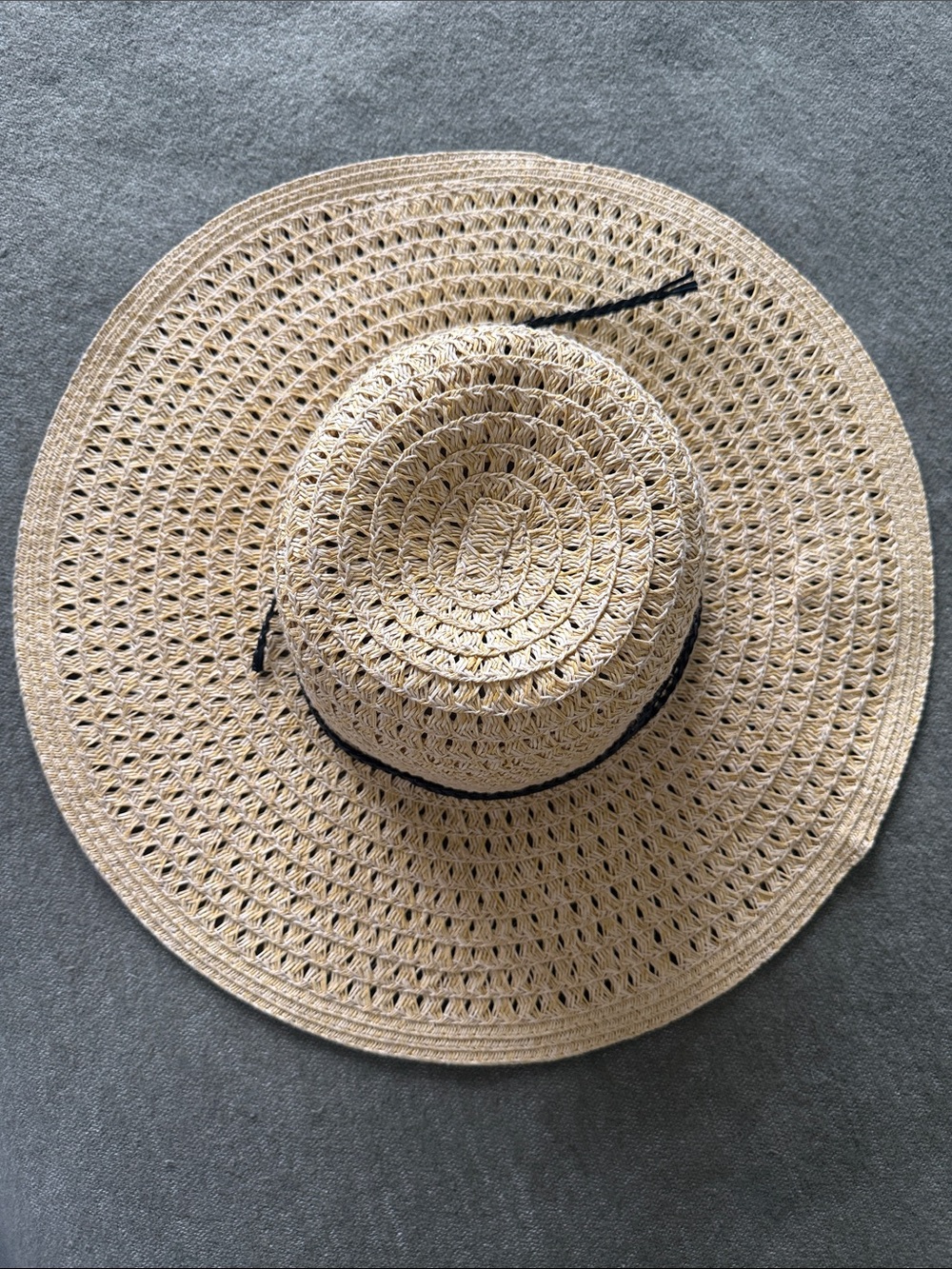 Express Natural Straw Hat with Black Logo Band